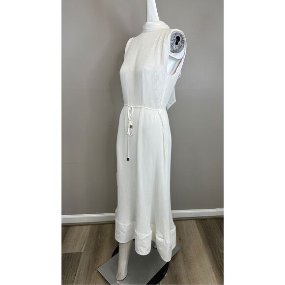 MILLY Melina Solid Pleated Dress Size 4 $425 - Picture 5 of 10